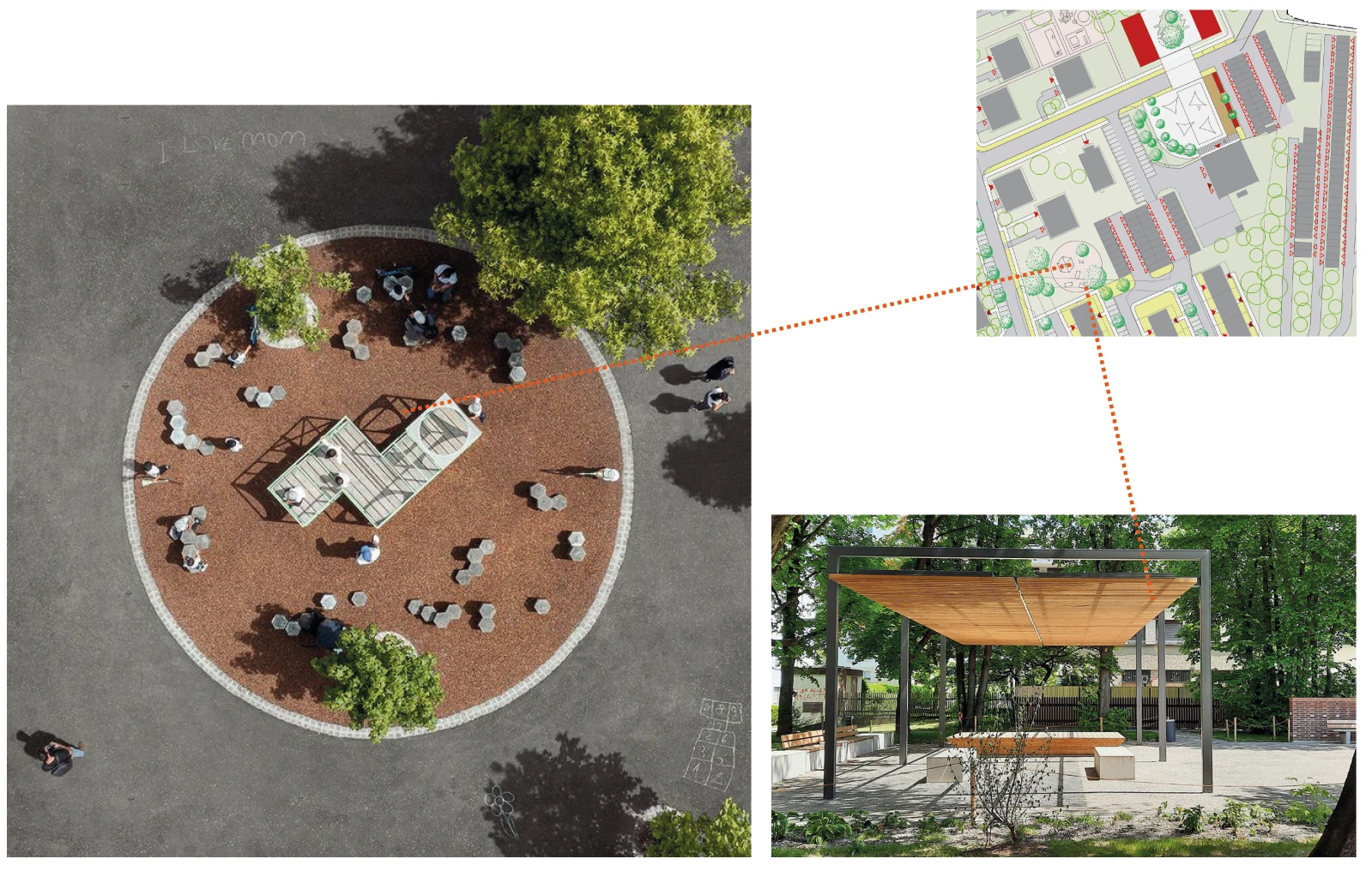 Varianta A: místo pro sousedská setkávání (např. grilování)