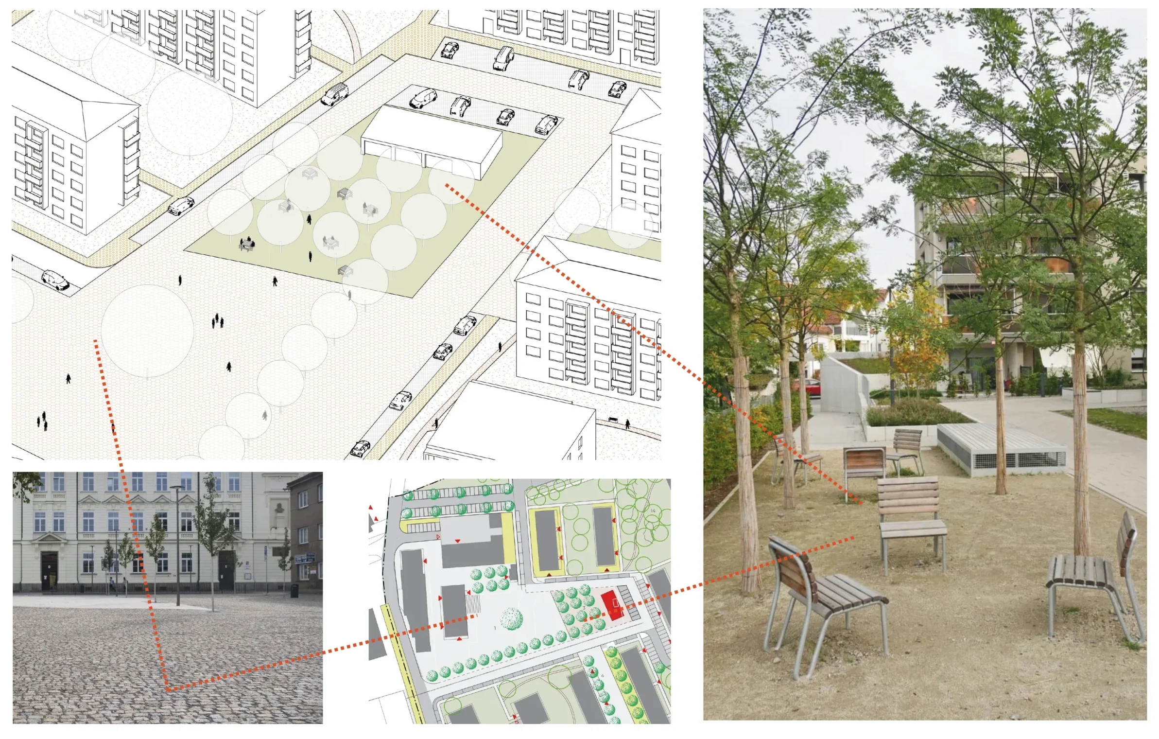 Varianta B: Preferuji náměstí s různými plochami a zákoutími